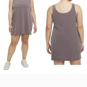 Nike Bliss Sleeveless Scoop Neck Active Dress in Taupe